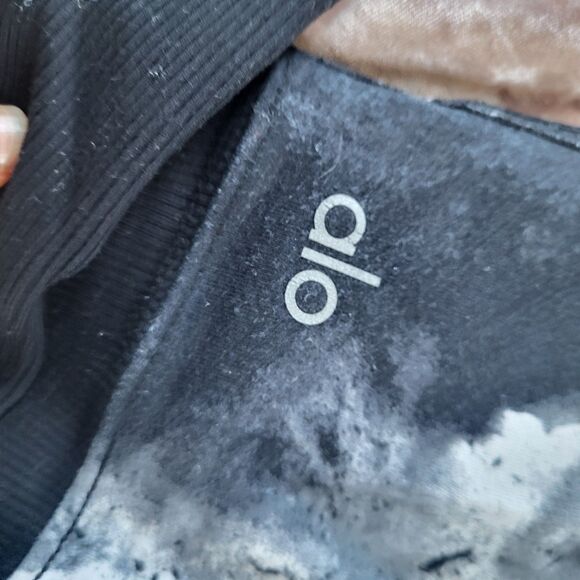 Alo Yoga Goddess Ribbed Yoga Leggings Black Medium Extra Long - Picture 5 of 12